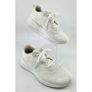 Bobs From Skechers Women's Size‎ 8 White Sport Squad Tough Talk Sneakers Shoes